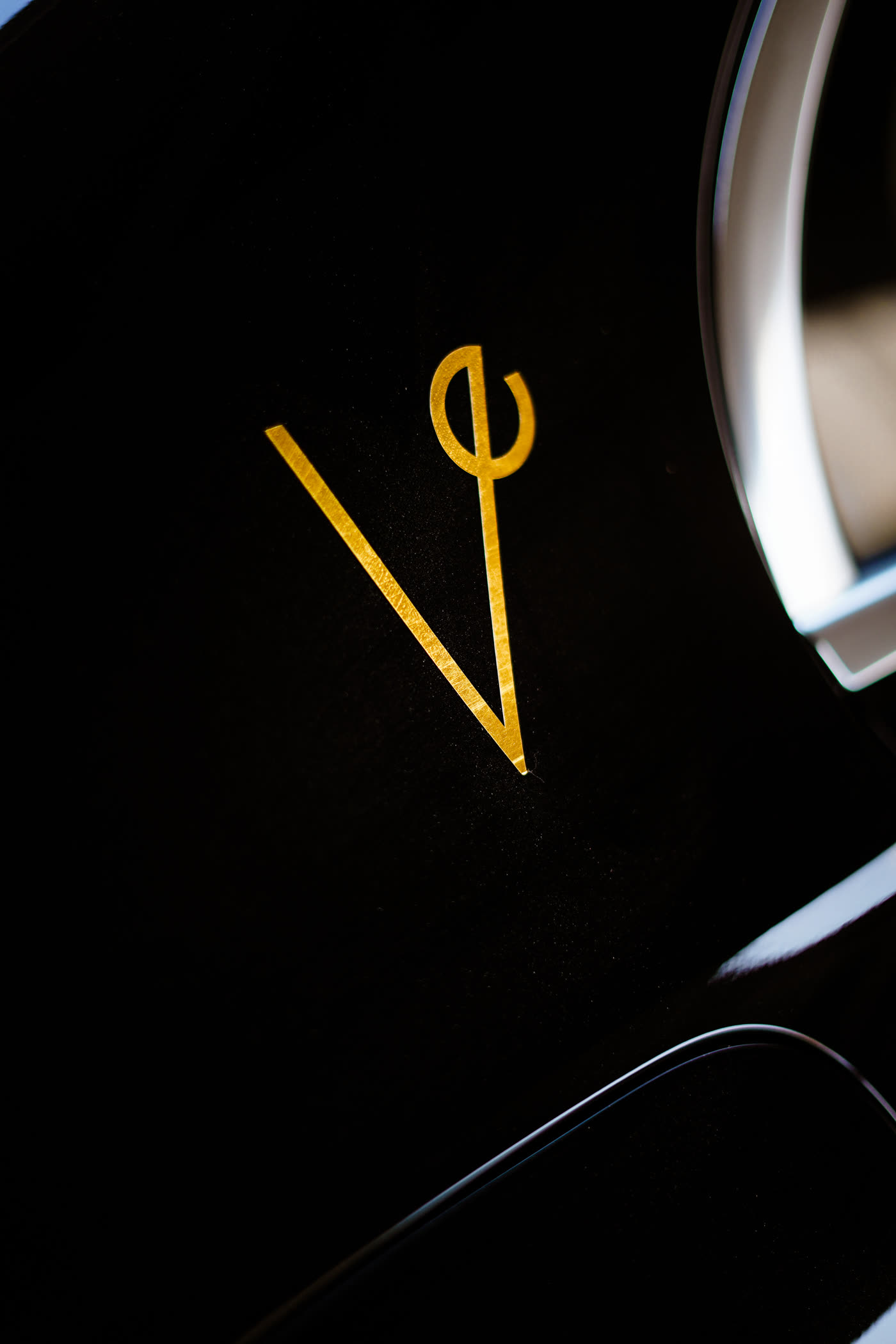 Velvet emblem close-up detail
